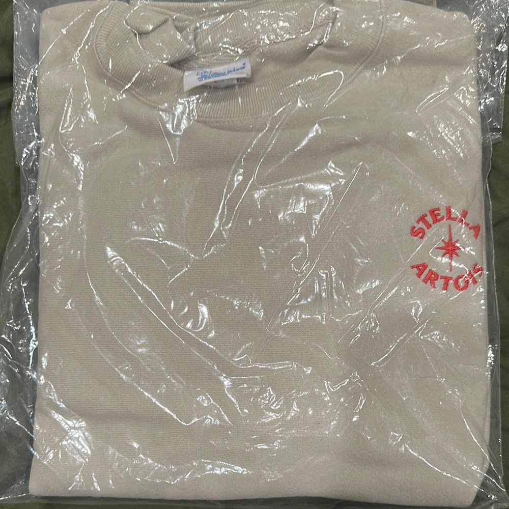 Cream Sweatshirt Plain Solid Colored